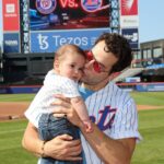 Skylar Astin Instagram – Luca’s first Met game was a great success! Took in some batting practice, met Mr Met, and even caught a foul ball! Citi Field