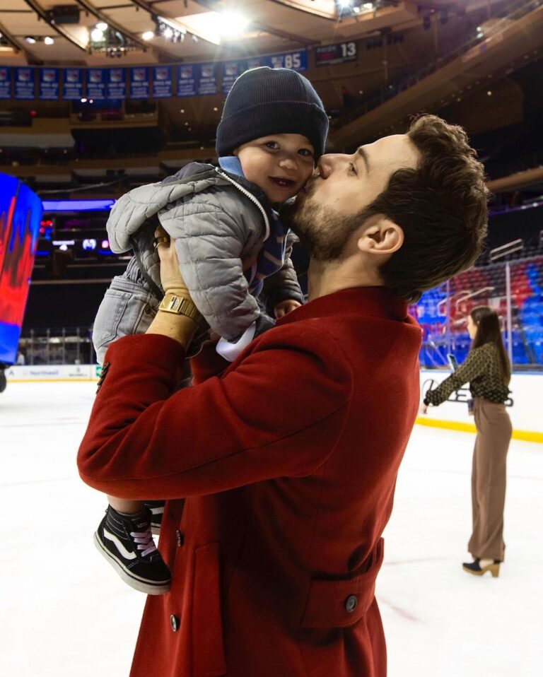 Skylar Astin Instagram - Luca On Ice / Luca Courtside / Luca On The Tron 🏀 ⛸️ 💙 📸 @mfarsi for @thegarden Madison Square Garden