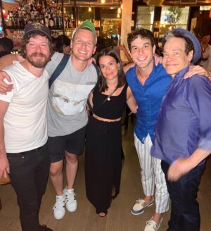 Skylar Astin Instagram - OG Seymour #GroffSauce & the Spring Awakening fam came to the shop, and my heart is filled to the brim! Love these people so much 💙
