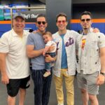 Skylar Astin Instagram – Luca’s first Met game was a great success! Took in some batting practice, met Mr Met, and even caught a foul ball! Citi Field