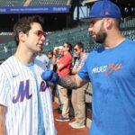 Skylar Astin Instagram – Luca’s first Met game was a great success! Took in some batting practice, met Mr Met, and even caught a foul ball! Citi Field