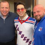 Skylar Astin Instagram – Last night was 10/10! The @nyrangers advance in the playoffs! Swipe for Team Synergy and @gatenm123 and I’s costume change to switch up to the Juju!! 🔴🔵
📸 @mfarsi Madison Square Garden