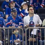 Skylar Astin Instagram – Last night was 10/10! The @nyrangers advance in the playoffs! Swipe for Team Synergy and @gatenm123 and I’s costume change to switch up to the Juju!! 🔴🔵
📸 @mfarsi Madison Square Garden