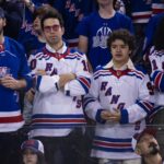 Skylar Astin Instagram – Last night was 10/10! The @nyrangers advance in the playoffs! Swipe for Team Synergy and @gatenm123 and I’s costume change to switch up to the Juju!! 🔴🔵
📸 @mfarsi Madison Square Garden