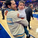 Skylar Astin Instagram – Nothing better than Knicksmas at @thegarden 💙🧡❤️ Madison Square Garden