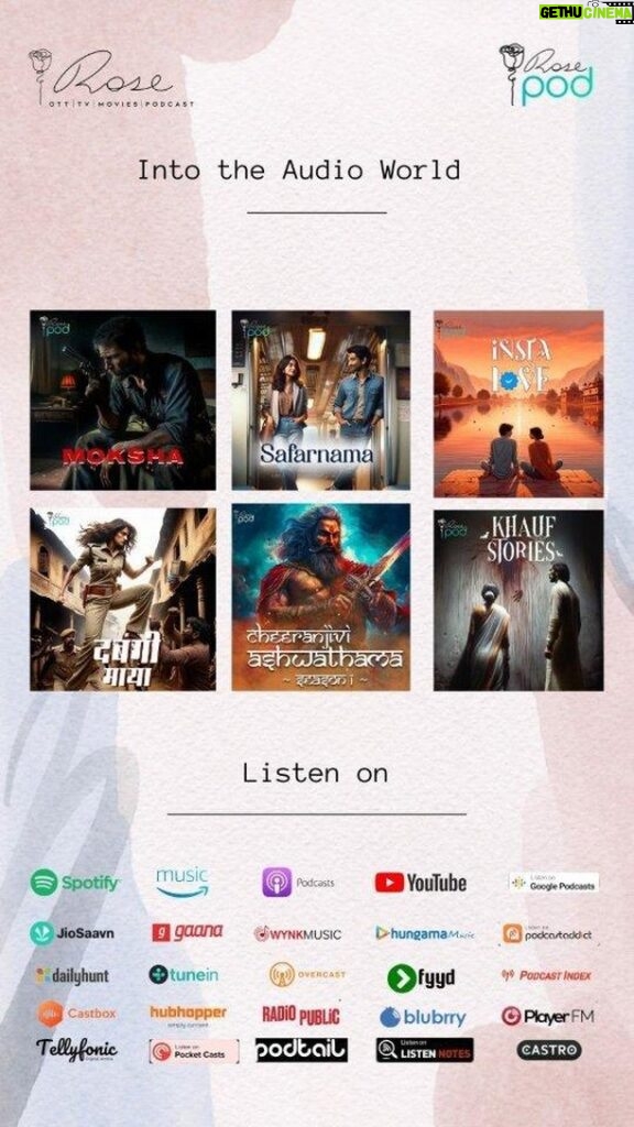 Sonali Bendre Instagram - Excitement overload! Thrilled to share that Rose Audio Visuals is taking storytelling to a new height as we introduce RosePod, our foray into audio podcasting. Can't wait for you to dive into our carefully crafted audio stories, each designed to entertain you. Your support makes it all worthwhile! Listen now, available on all the major podcast platforms . . . . #RosePod #RoseAudioVisuals #AudioMagic #StorytellingJourney #TailoredEntertainment #SupportLocalArtists #lovestories #travelpodcast #MythologicalStories #horrorpodcast #thrillerpodcast #spotifypodcast #Spotify #amazonmusic #gaana #HungamaMusic #Dailyhunt #rosepodIndia