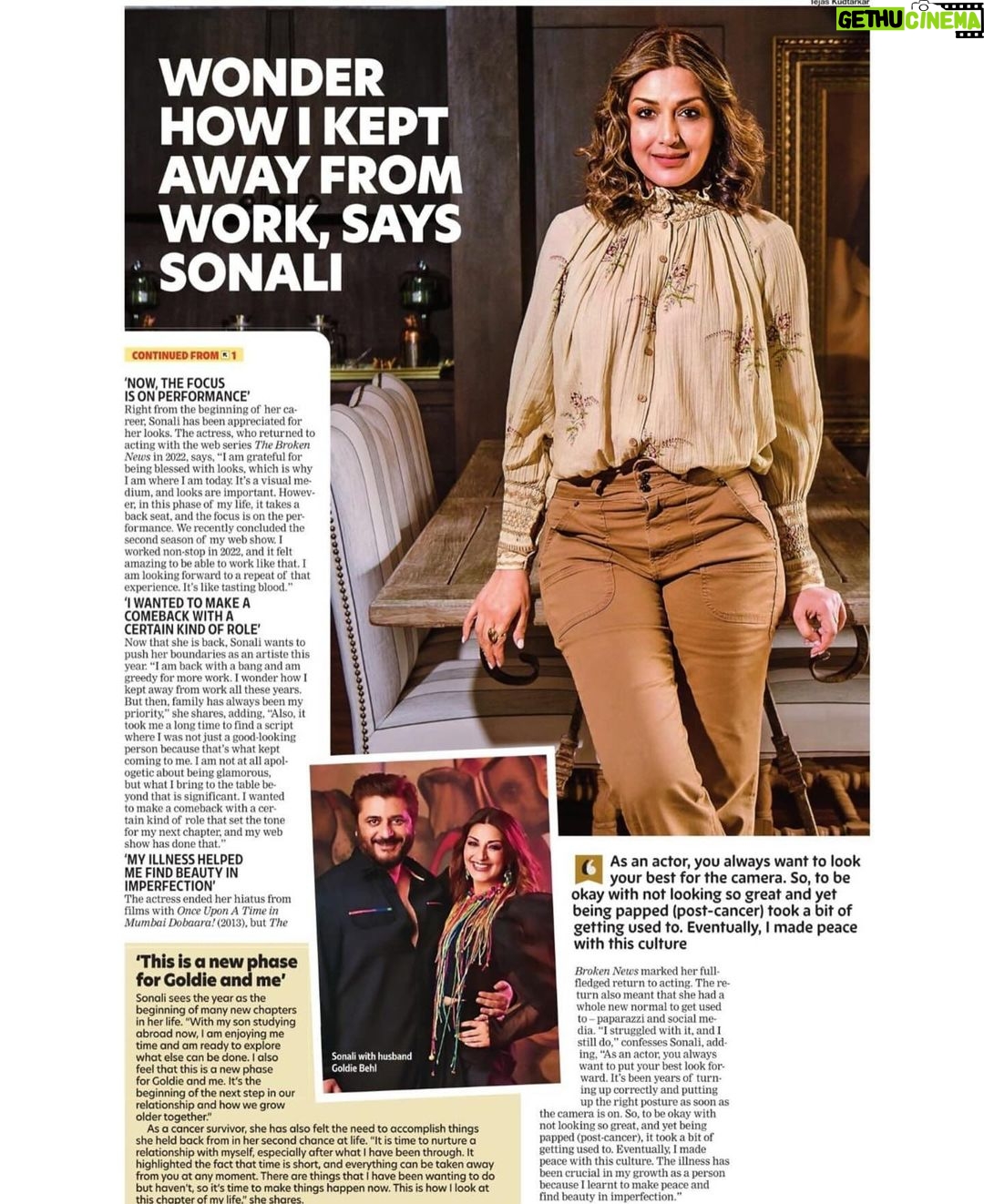Sonali Bendre Instagram - ๐๐ฉ๐ข๐ต ๐โ๐ท๐ฆ ๐ญ๐ฆ๐ข๐ณ๐ฏ๐ต ๐ช๐ด ๐ต๐ฐ ๐ฏ๐ฆ๐ท๐ฆ๐ณ ๐ญ๐ฆ๐ต ๐ช๐ต ๐ฉ๐ฐ๐ญ๐ฅ ๐ฎ๐ฆ ๐ฃ๐ข๐ค๐ฌ. Thank you @neha_maheshwri3 for capturing my story so beautifully!โจ @bombaytimes @delhi.times