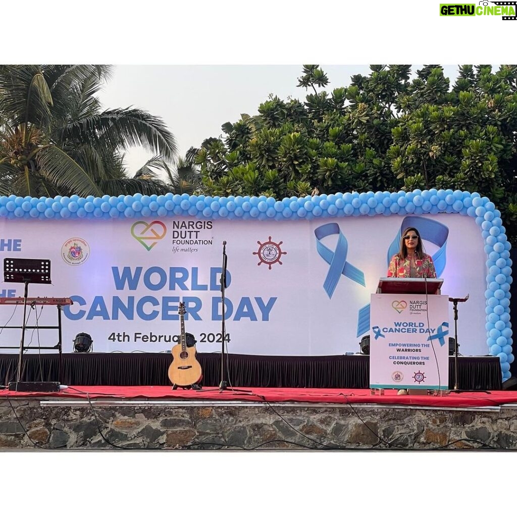 Sonali Bendre Instagram - Celebrating World Cancer Day alongside @nargisduttfoundation @priyadutt your ongoing efforts at the foundation are making a real difference. Keep up the good work, and best wishes! #WorldCancerDay
