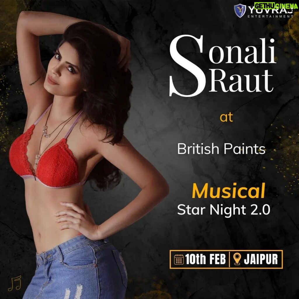 Sonali Raut Instagram - See you guys tomorrow ... Experience a taste of British Paints in the heart of Jaipur Get ready for an evening of style, culture n entertainment like never before!! Event by @yuvrajent @sidd1203