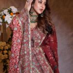 Sonarika Bhadoria Instagram - माता की चौकी♥️ 👗 @theroyaleum 💄 @dipak_nayak1.0 💆‍♀️ @fatima_ahmed1309