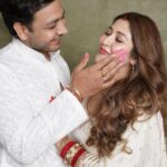 Sonarika Bhadoria Instagram - पहली होली🫀🧿✨ 💛🩷💙💚💜🤍
