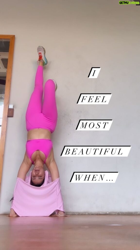 Sonnalli Seygall Instagram - I feel the most beautiful when I take care of my body and provide it with the right nutrition and exercise. Even on days when I’m not able to get a complete workout in, I try and at least stay active through the day. In the video, you see me doing inversions, which is also an integral part of my fitness regime. I can’t emphasise enough on how beneficial any kind of inversion is. Apart from its physical benefits, it’s one of the best things you can do for your cognitive abilities. #yogawithsonnalli #inversions #yogadrills #bodyweightexercises #handstand #fitnessmotivation #lovemybody