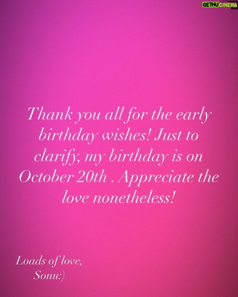 Sonu Kakkar Instagram - Thank you all for the early birthday wishes! Just to clarify, my birthday is on October 20th. Appreciate the love nonetheless! #sonukakkar #birthday #october20th