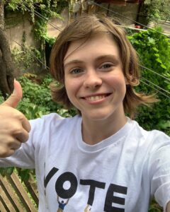 Sophia Lillis Instagram - I’ll be casting my vote for the first time this year in the presidential election. Tomorrow, check out my IGTV on @Madewell to learn more about being a first time voter & the importance of voting. Madewell is proud to donate 100% of the purchase price of this tee through November 3, 2020 to the @aclu_nationwide and its mission to maintain and advance civil liberties, including the protection of the fundamental right to vote. Through the Vote Collection, Madewell will donate a minimum of $750,000 to support the ACLU. #MadewellPartner