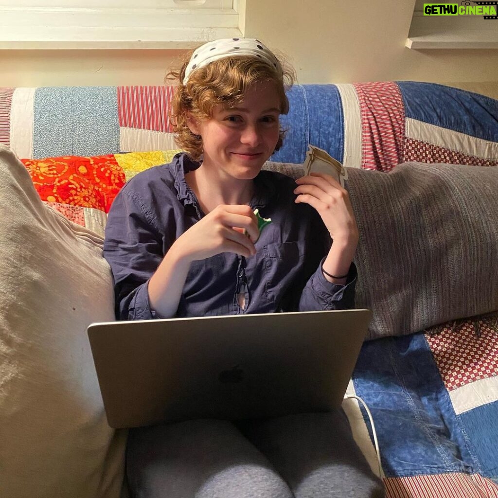Sophia Lillis Instagram - #GiftFromHBOMAX My family and I couldn’t decide on a caption about attending the at-home premiere of An American Pickle (streaming August 6th on HBO Max) so here’s everyone’s ideas. Me: Seth Rogen pickle movie? All of my favorite things individually in one sentence. Jake: This wasn’t what I expected when I heard Seth Rogen pickle movie, but this is cool too. Mom: You had me at pickle. Chris: Pickle party. #AnAmericanPicklePremiere #AnAmericanPickle #HBOMax