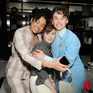 Sophia Lillis Instagram - @iamnotokaywiththis is finally out! Thanks so much to everyone who came to the premiere!

Hair and makeup: @blondiemua
Styling : @chloe.chippendale and @awildatheart
Suit: vintage Thierry Mugler from @stellaire.collection 
Shoes: @giuseppezanotti