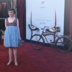 Sophia Lillis Instagram - From the @itmovieofficial premiere Monday night. Thanks to the cast and crew, especially @andy_muschietti and @barbaramus, for this amazing opportunity! Hair and makeup by @blondiemua, styling by @erinwalshnyc, dress by @prada, shoes by @aquazzura.