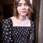 Sophia Lillis Instagram - So happy to be starting press for Uncle Frank today! Top: @majeparis Hair and Makeup: @sadahsaltzman @salonaks 📷: @cmellevold