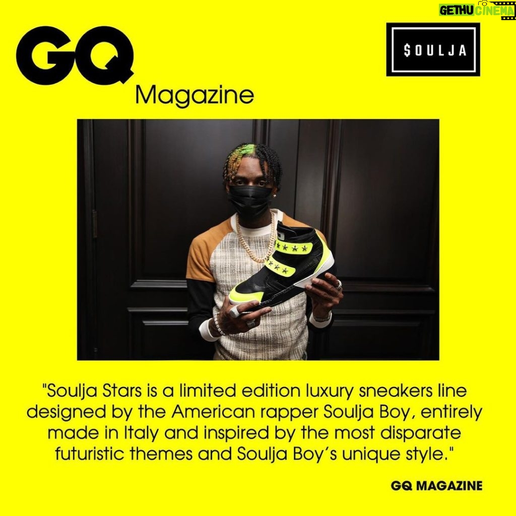 Soulja Boy Instagram - Wow! This means so much to me. This was just an idea 💡 a dream 💭 thank you everyone for your support 🙏🏾😭🙆🏾‍♂️🙏🏾 @souljastarsbrand @gq