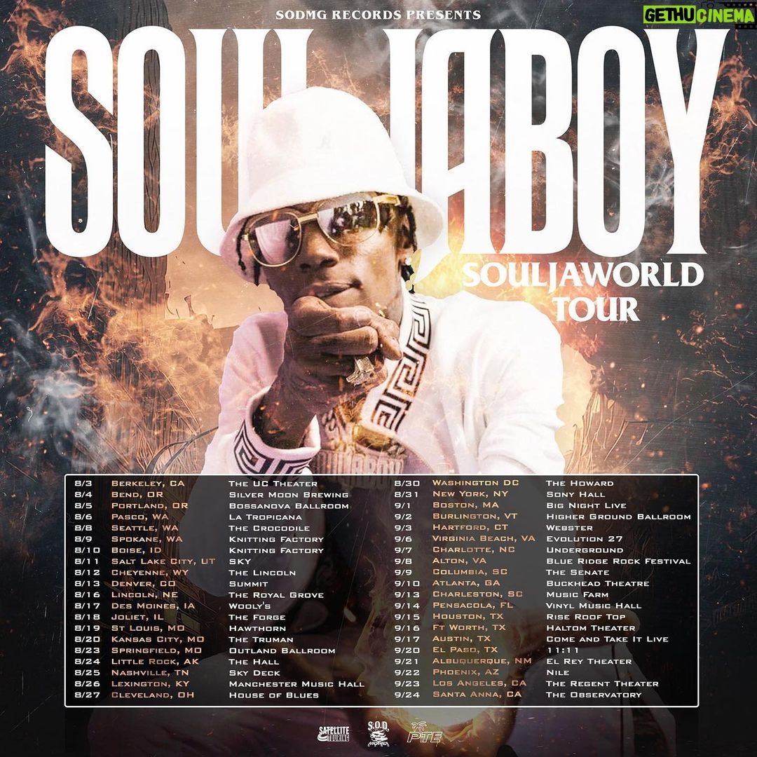 Soulja Boy Instagram - #SOULJAWORLD tour ‼️‼️‼️ get your tickets 🎫 🎟️ today at www.Soulja-Boy.com 📱 💻 🖥️