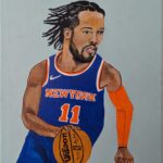 Spike Lee Instagram - Good Luck Tonight To My Brother @jalenbrunson1 Versus Milwaukee Bucks In Da In Season Tournament Game. Art By @isabelladisclafani ORANGE And BLUE SKIES🏀💥🏀💥🏀💥🏀💥🏀💥🤔💥