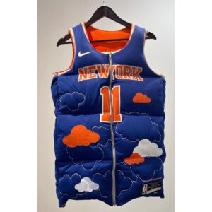 Spike Lee Instagram - Shout To Artist Jocelyn Hu For Designing This HYPED,DOPE JALEN BRUNSON NY KNICKS Jersey/Vest. I Will Be Rockin’ This Tonight Courtside (Where Else😂) At Da Garden Debut Of Sensation VICTOR WEMBANYAMA.HISTORIC NIGHT At Da Worlds’ Most Famous Arena. ORANGE AND BLUE SKIES🏀🏀🏀