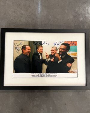 Spike Lee Instagram - This  Is One Of My Favorite Photographs. My Brothers JOE PESCI,ROBERT DeNIRO,MARTIN SCORSESE And Myself. We All Signed This Pic Too..I Told ‘Em Da Caption Iz “3 DAGO’S And A MOULIE” WE ALL LAUGHED. IT’S ALL 💜💜💜💜💜💜TRUE STORY. And Dat’s Da “DO THE RIGHT THING-JUNGLE FEVER-SUMMER OF SAM:Truth,Ruth. YA-DIG? SHO-NUFF