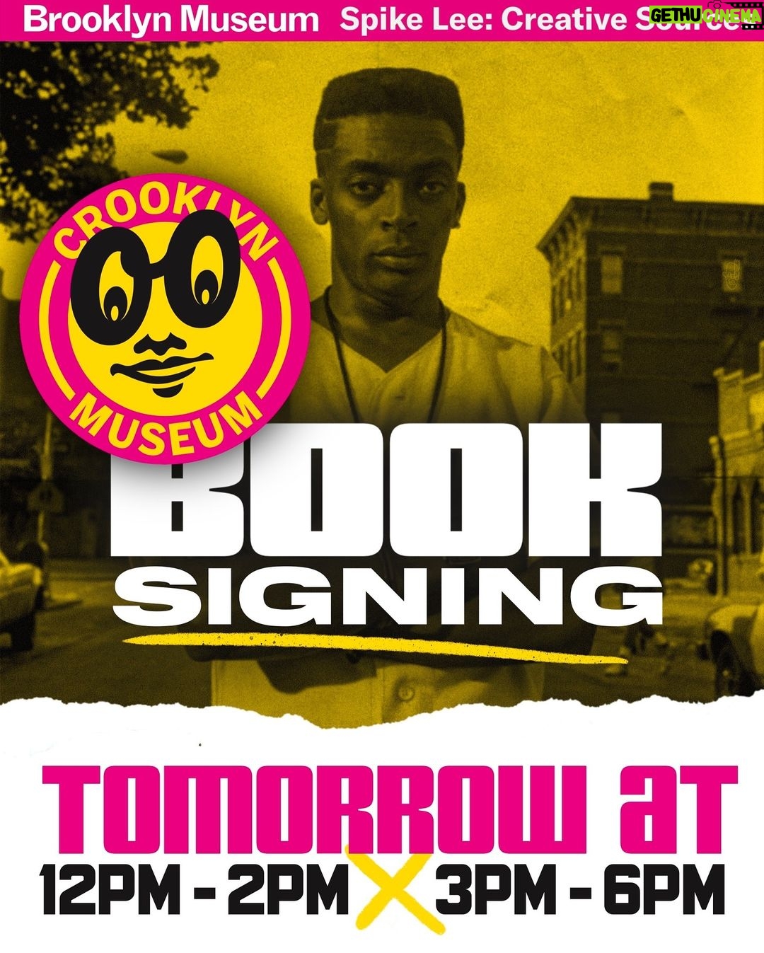 Spike Lee Instagram - TOMORROW join us at The Brooklyn Museum as Spike Lee will be on hand to sign copies of the SPIKE book. The signing will start at 12 noon until 2PM then resume from 3PM to 6PM. You don’t want to miss this! #SpikeLeeBkM