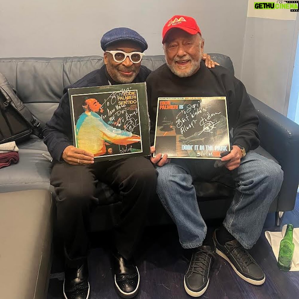 Spike Lee Instagram - Last Night I Had The Honor To See,Hear And Feel The Latin Jazz Of The Great EDDIE PALMIERI. Before Da Show At The BLUE NOTE I Had A Chance To Sit Down With The Maestro Himself And Chop It Up. He Also Gave Props To My Late Father Bill Lee. Master Palmieri Is Having A Spring Residency At THE BLUE NOTE. Do Ya Self A FLAVOR And Check Out Eddie and His Amazing Band. And Dat’s Da “SALSA” Truth,Ruth”. YA-DIG❓SHO-NUFF