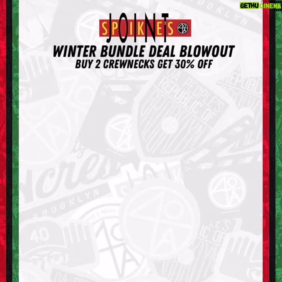 Spike Lee Instagram - Spike’s Joint Winter Bundle Deal Blowout Buy 2 of the School Daze Crewnecks to receive a 30% discount. Prices are marked down when the items are carted. This deal is live now at Spike’s Joint Click the product link on IG Story or click the link in the bio to purchase
