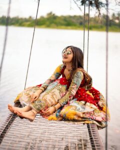 Sreeleela Instagram - 🌺feminine urges 🌺 . . . . . . . Styled by - @ashwin_ash1 & @hassankhan_3 Style team - @keshav_b_n Designer- @mahithamadineni Jewellery- @houseofqc