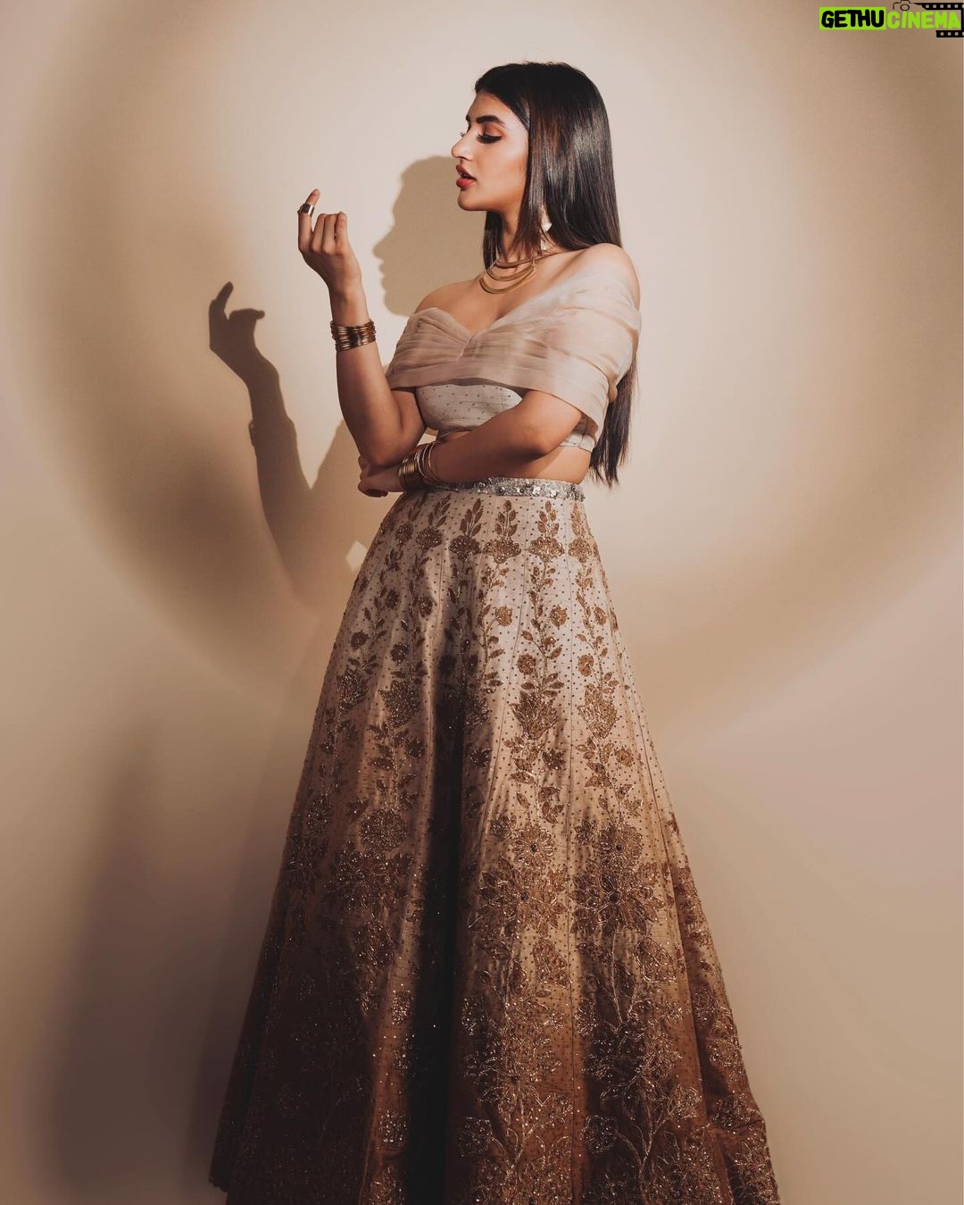 Sreeleela Instagram - The MOON only glows When kissed by the SUN So hereโฆโฆ Iโm the moon and you are my sun ๐ (Sharing some cheese lately ๐๐) . . . . . . . . . . . . Styled by @rashmitathapa Shot by @puchi.photography