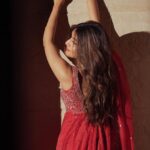 Sreeleela Instagram - Okay spitting facts I ran out of poses so I hugged the wall 🤷🏻‍♀️ . . . . . . . . . Styled by @rashmitathapa Wearing @kanumilli Shot by @puchi.photography