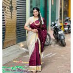 Srinisha Jayaseelan Instagram - இனிய பொங்கல் திருநாள் நல்வாழ்த்துக்கள்❤️💜✨ Wearing amma’s 20years old Kanchipuram pattu saree😍❤️💜 📸: @snaps_by_madhu 😘