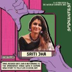 Sriti Jha Instagram – Sriti Jha has worked as an actor for fifteen years. She is widely-known for her performances in Kumkum Bhagya and Disney India’s Dhoom Machao Dhoom. She has tested her courage by participating in Khatron Ke Khiladi and also participated in Jhalak Dikhla Jaa (did you know that as a college student, she loved dancing more than acting?) 🤭

Sriti is a passionate lover of poetry, and expresses herself best through words. Her spoken word poems have been loved by millions of people, and has inspired countless people to start writing, themselves. ❤️

At Spoken Fest ’24, she will perform a new story about love, and life. If you have been on the fence, use this as your SIGN to come for Spoken Fest!🌻

Poster Design: Rhea Iyer @oddwaffling 

#sriti #sritijha #sritians #spokenfest #spokenfestartist #storytelling #kommune #spokenword