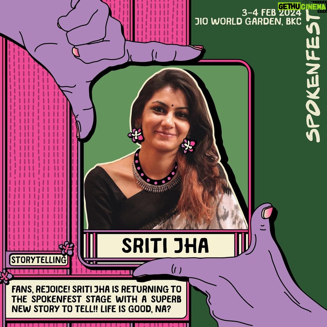 Sriti Jha Instagram - Sriti Jha has worked as an actor for fifteen years. She is widely-known for her performances in Kumkum Bhagya and Disney India’s Dhoom Machao Dhoom. She has tested her courage by participating in Khatron Ke Khiladi and also participated in Jhalak Dikhla Jaa (did you know that as a college student, she loved dancing more than acting?) 🤭 Sriti is a passionate lover of poetry, and expresses herself best through words. Her spoken word poems have been loved by millions of people, and has inspired countless people to start writing, themselves. ❤️ At Spoken Fest '24, she will perform a new story about love, and life. If you have been on the fence, use this as your SIGN to come for Spoken Fest!🌻 Poster Design: Rhea Iyer @oddwaffling #sriti #sritijha #sritians #spokenfest #spokenfestartist #storytelling #kommune #spokenword