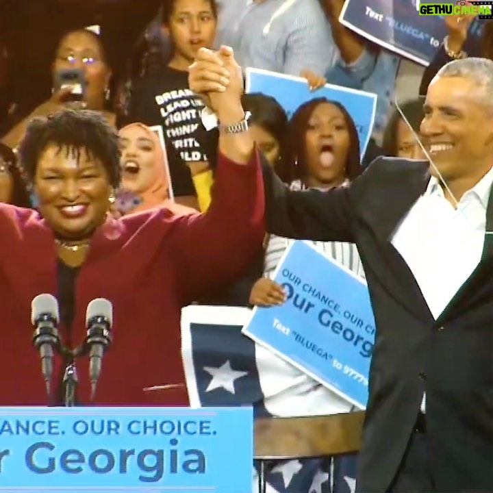 Stacey Abrams Instagram - Georgia — join me in welcoming the 44th President of the United States @BarackObama back to Georgia tomorrow. If you are unable to attend in person, watch the rally live here: staceyabrams.com/obama