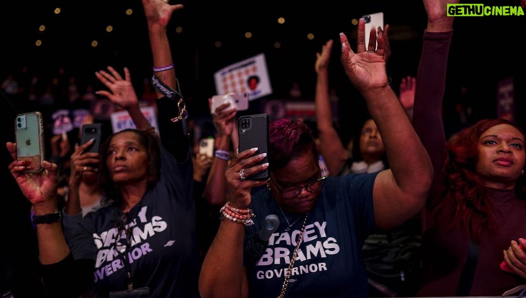 Stacey Abrams Instagram - Today was incredible. Looking at this crowd and feeling this energy, I know we are about to change Georgia for the better. We are three days away from destiny. But to get there, I need all of you to find your friends and tell them about how important their vote is on Election Day. Tuning out is not an option. Sitting on the sidelines is not an option. We have three days to remind folks that healthcare, education and a good living is within our reach and that hope is worth fighting for. Let’s do this together, Georgia. Let’s fight for more, and let’s win. staceyabrams.com/voting