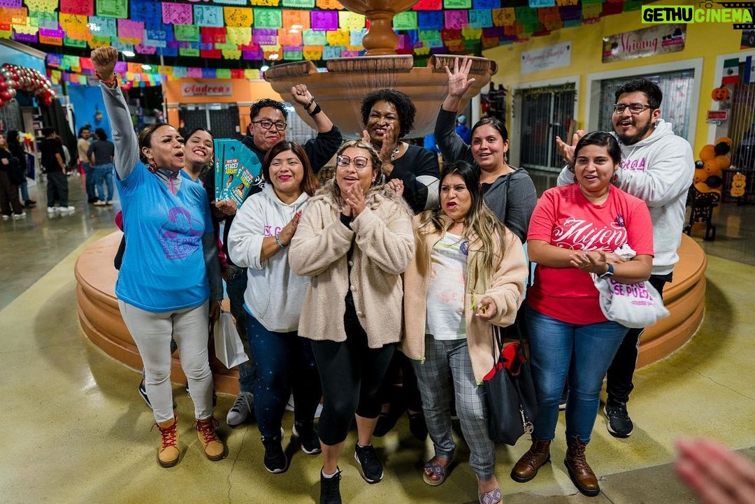Stacey Abrams Instagram - I was glad to join the Mexican and Latino community as they commemorate Día de los Muertos yesterday at Plaza Las Americas. Your support means so much to me. Remember to vote early by tomorrow, and remind your friends and family to do the same. http://staceyabrams.com/voting