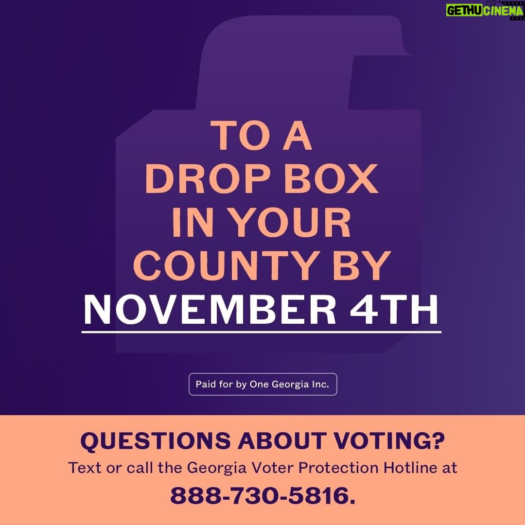 Stacey Abrams Instagram - If you’re voting by mail, make sure to return your mail ballot to a drop box in the county you’re registered in by 11/4! After 11/4, you’ll have to turn in your ballot by hand to your county elections office. Find a convenient drop box in your county at staceyabrams.com/voting.