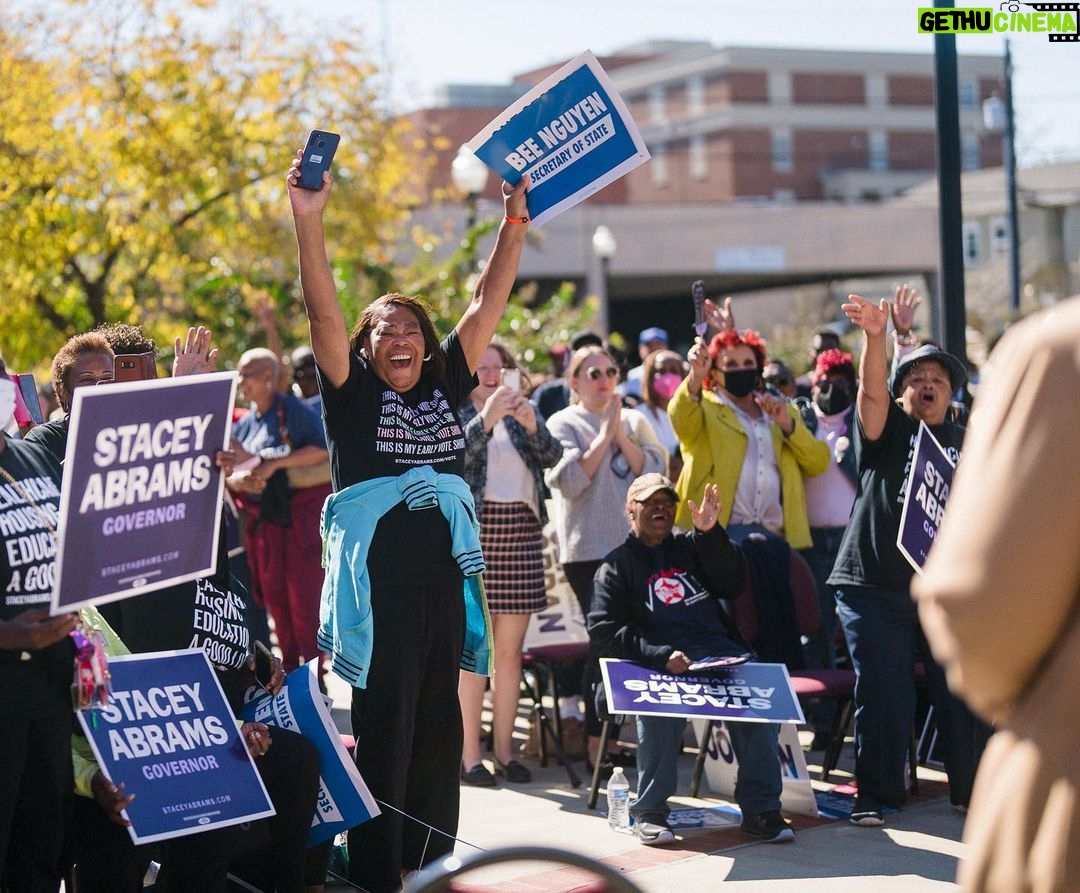 Stacey Abrams Instagram - I have seen a lot of hope and joy on the road this week. From Albany to Augusta and everywhere in between, folks are telling me that they have voted early, or that they are excited to get to the polls this weekend. So much is at stake in Georgia, but I know Georgians are not afraid, and we will not back down. I will fight alongside you every step of the way, and I will continue to reach out, meet you where you are, and make sure that your vote is counted in this election. Let’s get it done. I can’t wait to see many of you soon. Find more stops on our bus tour here: staceyabrams.com/bus-tour