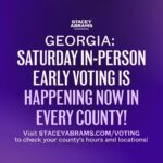 Stacey Abrams Instagram - Georgia, you can vote early today! Saturday in-person Early Voting is happening now in every county, go to StaceyAbrams.com/voting to find a convenient location in your county, and then go make your voice heard!