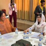 Stacey Abrams Instagram - What an extraordinary experience to connect with two of the world's leading champions for women's rights at #WD2023 - President Ellen Johnson Sirleaf and @Malala. President Sirleaf, the first elected female head of state in Africa, embodies resilience and transformational leadership. And Malala, the youngest Nobel laureate, is proof of the radical power of education for girls. The work they do daily creates a future where every woman and girl can make her voice heard, be it in the political arena or in the classroom. #WomensRights #GirlsEducation #WomenInLeadership
