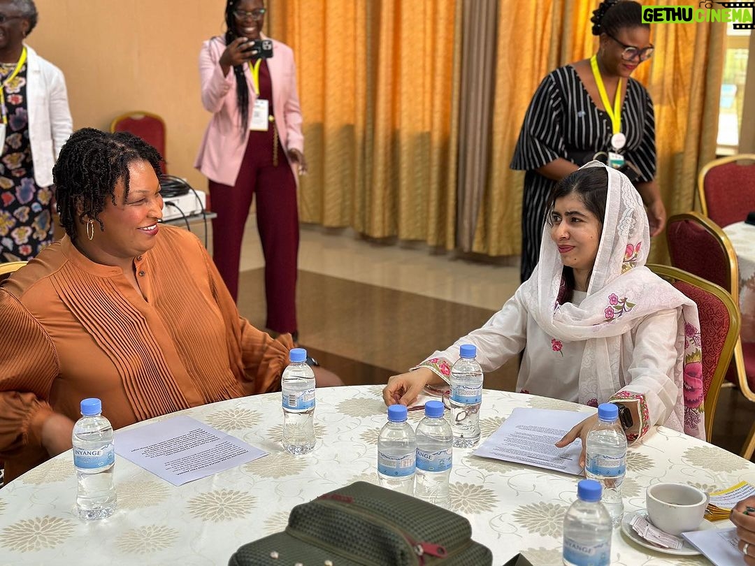 Stacey Abrams Instagram - What an extraordinary experience to connect with two of the world's leading champions for women's rights at #WD2023 - President Ellen Johnson Sirleaf and @Malala. President Sirleaf, the first elected female head of state in Africa, embodies resilience and transformational leadership. And Malala, the youngest Nobel laureate, is proof of the radical power of education for girls. The work they do daily creates a future where every woman and girl can make her voice heard, be it in the political arena or in the classroom. #WomensRights #GirlsEducation #WomenInLeadership