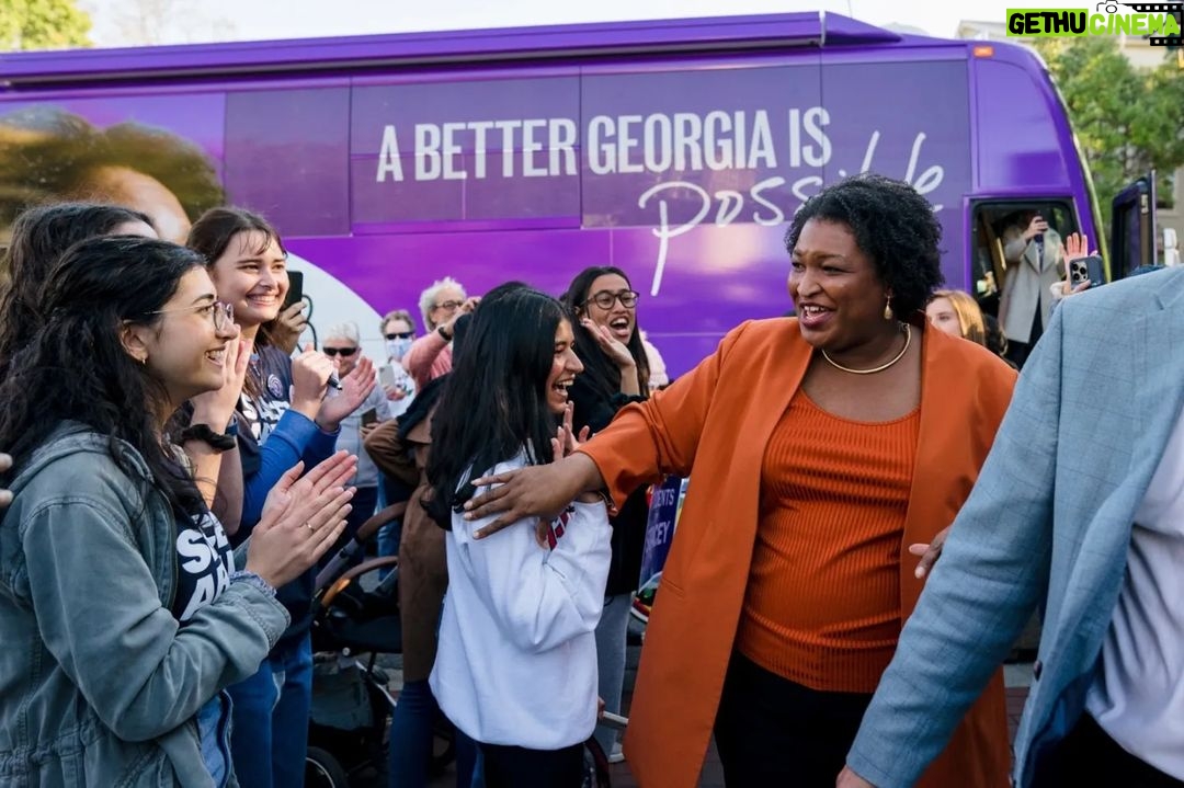 Stacey Abrams Instagram - What an incredible atmosphere in Athens today! Thanks to so many young Georgians who showed up to demand for more opportunities and freedom. Your energy — and your vote — will bring hope back to Georgia. Athens, Georgia