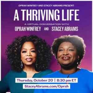 Stacey Abrams Instagram - I’m excited to join an extraordinary storyteller and my friend, @oprah , for a conversation about this historic election, the #UnfinishedBusiness we have here in Georgia, and how we can write the next greatest chapter in our state's history.

Join us: staceyabrams.com/oprah