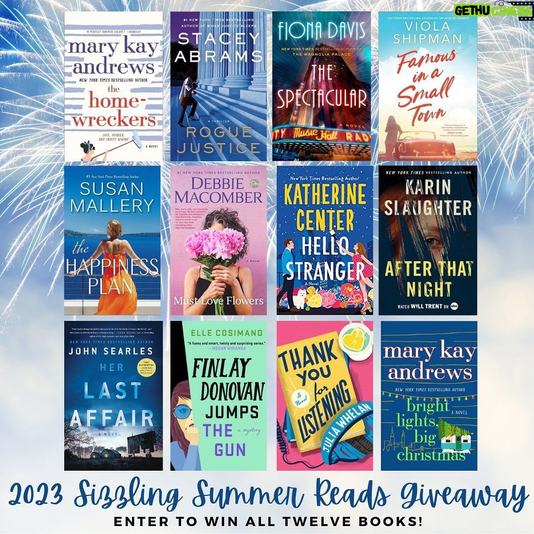 Stacey Abrams Instagram - Summer is heating up and so should your bookshelf! I'm thrilled to partner with ten other authors for a grand summer giveaway. One lucky reader will get their hands on eleven intriguing reads, including Rogue Justice and an Advance Reader Copy of Mary Kay's upcoming BRIGHT LIGHTS, BIG CHRISTMAS. You have until Thurs 7/13/23 to enter, with the winner being chosen at random and announced on Fri 7/14/23. May the odds be in your favor! Link in bio to enter. Happy reading!