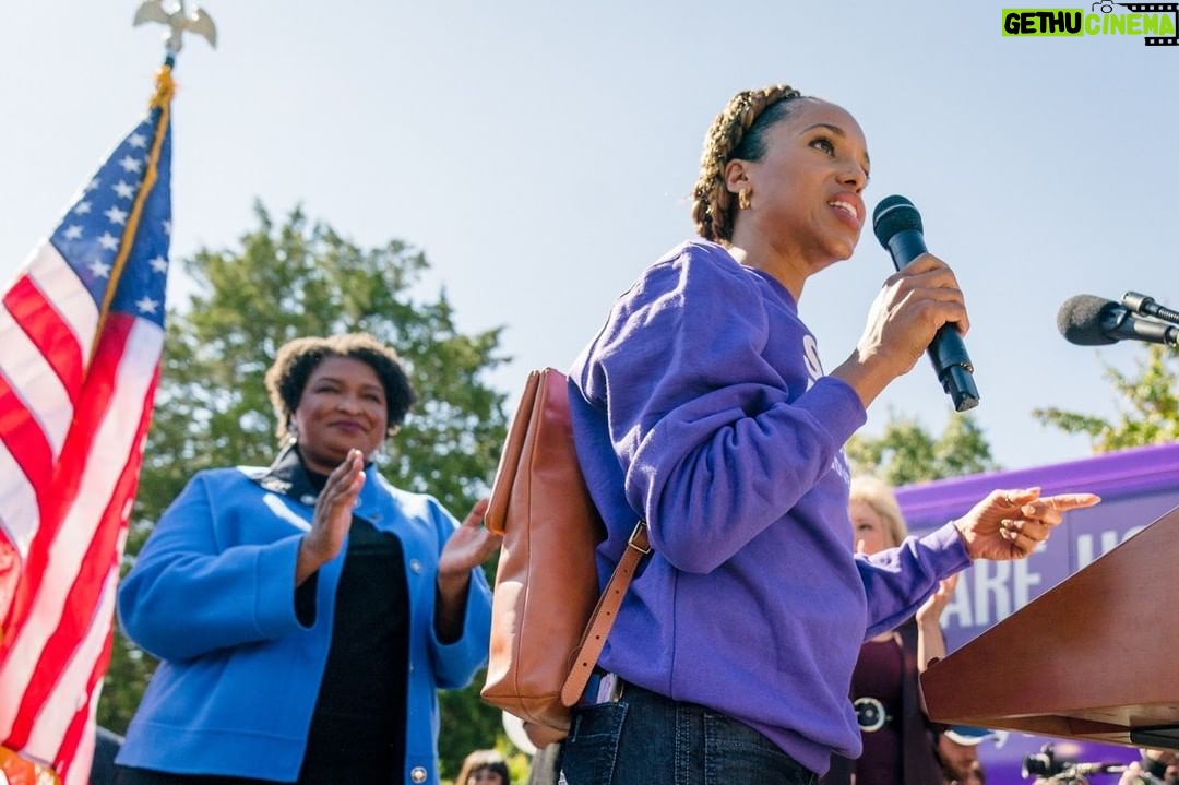 Stacey Abrams Instagram - Incredible morning in Stone Mountain with the extraordinary and transformative @kerrywashington, our statewide candidates, and so many Georgians who are ready for change. Vote early today for real leadership, for change, and for more opportunities. Let’s get it done.
