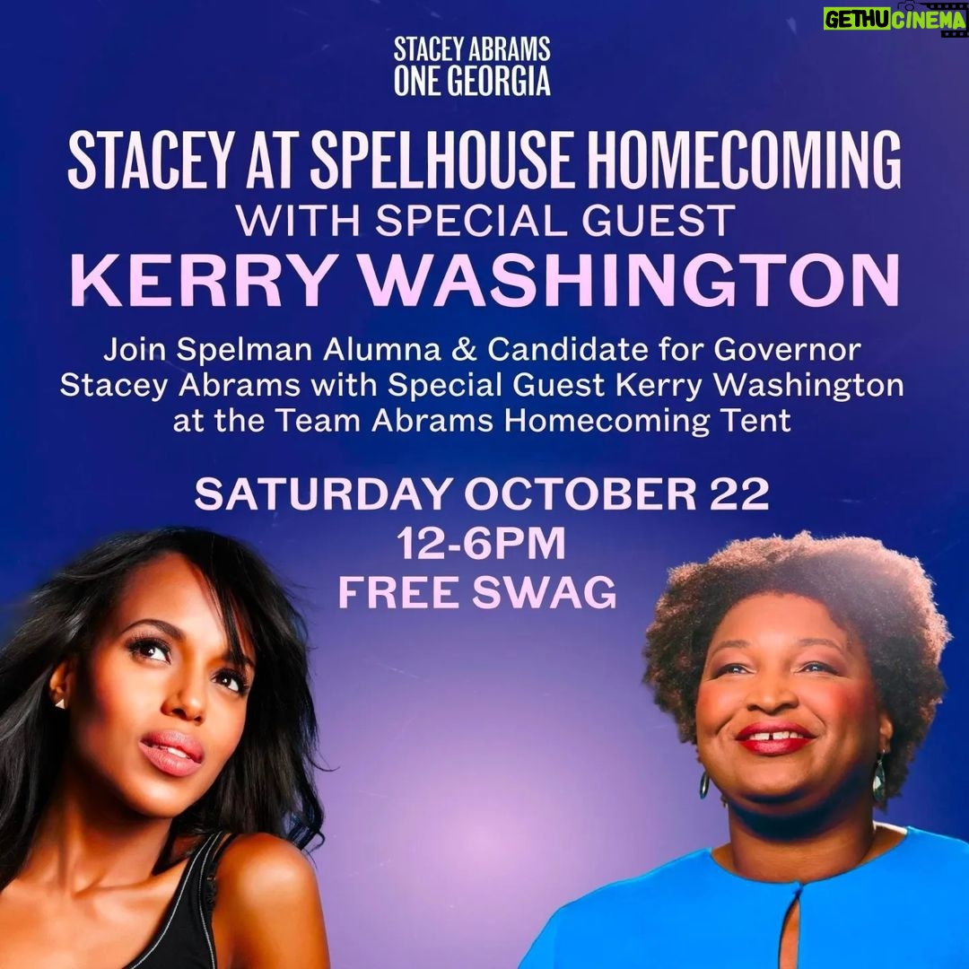 Stacey Abrams Instagram - Georgia — I’m excited to welcome @kerrywashington to our #LetsGetItDone bus tour tomorrow morning in Stone Mountain at 11 AM. And to everyone celebrating Spelhouse Homecoming, make sure to find us and say hello. See you there.