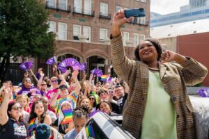 Stacey Abrams Instagram - To everyone celebrating #ATLPride, I hope today is a reminder that love always wins. Today and everyday, I’m committed to building One Georgia — a state of safety and belonging. I join as an ally of our LGBTQ+ community in celebrating the unapologetic love, joy and triumph that has built a better state and world for us all.